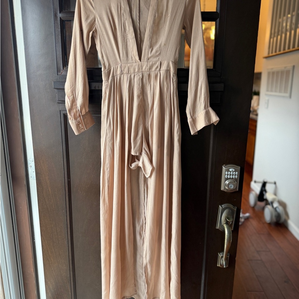 Chic Beige High Low Women's Dress